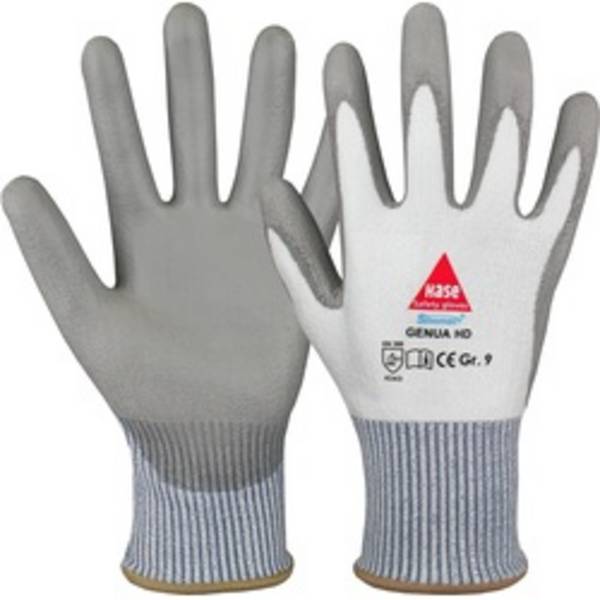 Genua-HD 5-Fi-Handschuh Gr. 7 HPPE-Faser, HD-PU beschichtet, Weiß/Grau Länge: