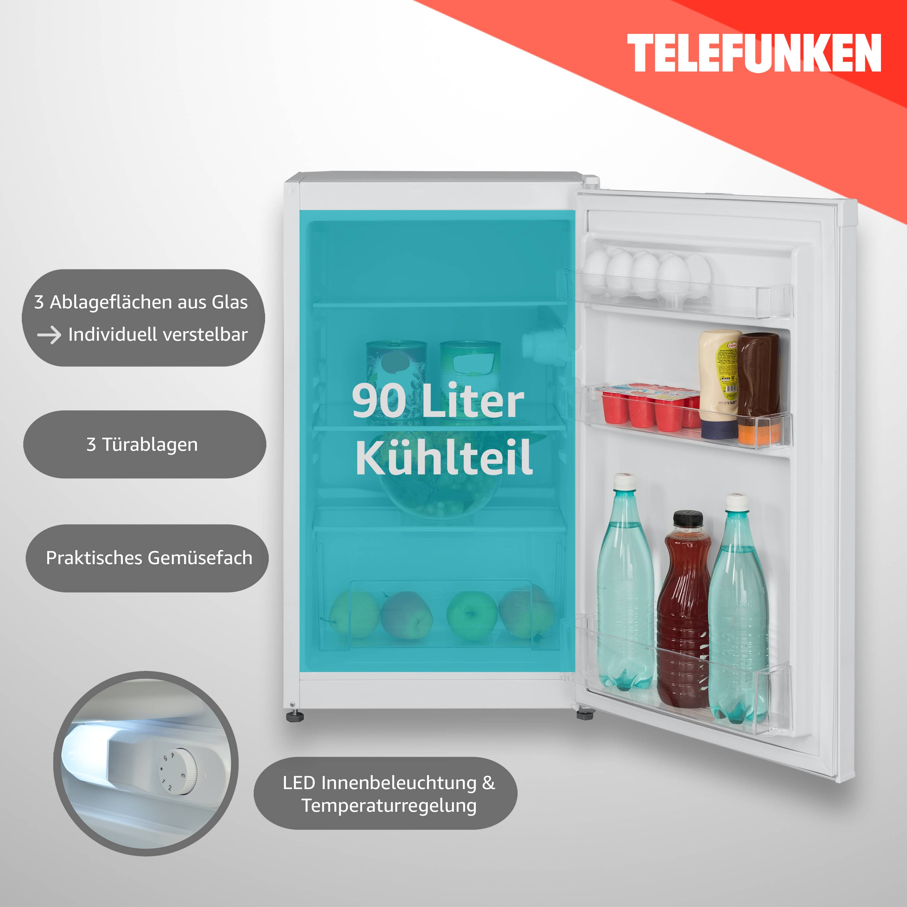 Telefunken CF-31-121-W Kühlschrank ohne Gefrierfach | Freistehend | 90 L Gesamt-Nutzinhalt | Temperaturregelung-2