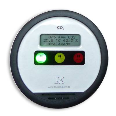 DKCO2-Light-LCD Luftgütesensor batteriebetrieben für CO2, relative Feuchte und Temperatur
