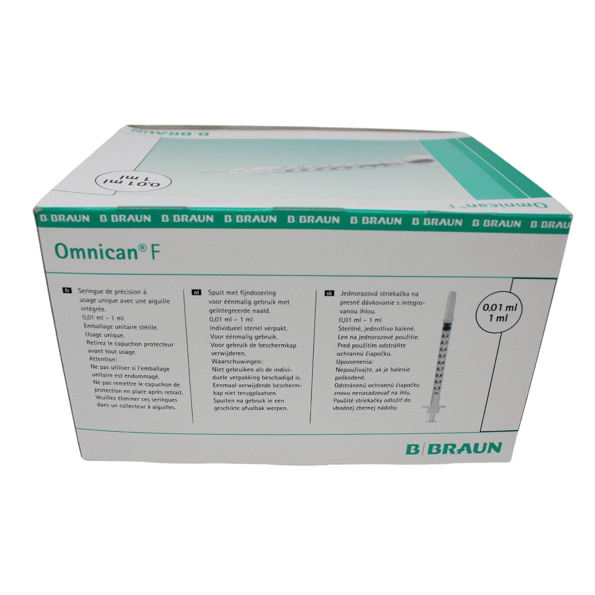 B. Braun Omnican-F Spritzen TBC/Heparin 0,30 x 12 mm Volumen 1 ml einzeln, steril, 100er Pack-4