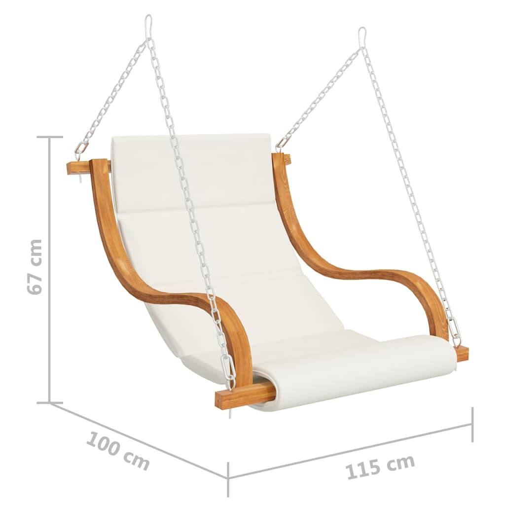 vidaXL Hängeliege ohne Schaukelgestell mit Kissen Bugholz-4