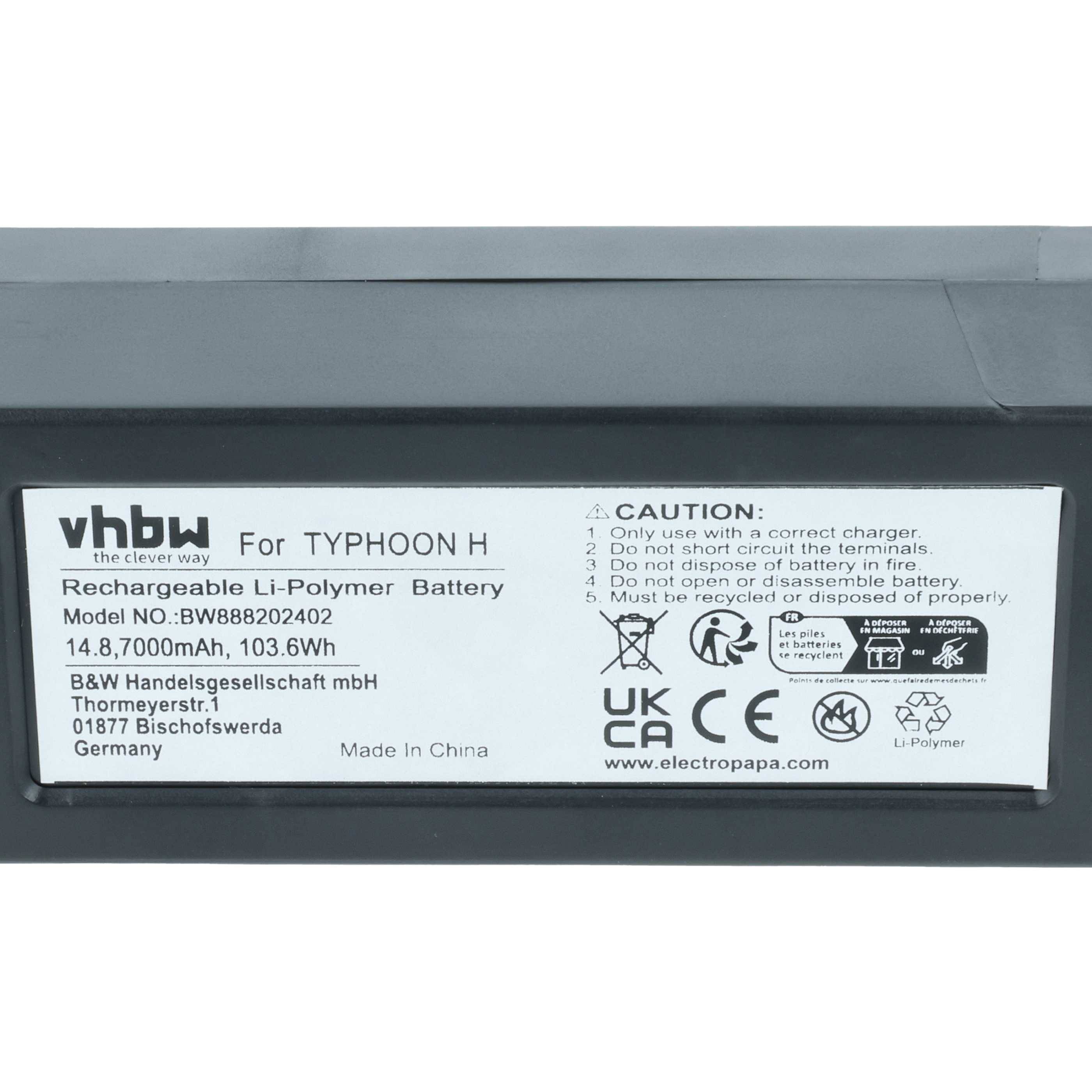 vhbw 2x Akku kompatibel mit Yuneec H480 | Typhoon H Drohne Multicopter Quadrocopter (7000 mAh, 14,8 V, Li-Polymer)-3