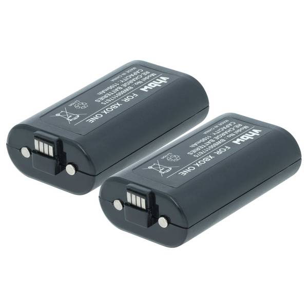 vhbw 2x Akku Ersatz für Microsoft 1556 für Controller (1100 mAh, 3 V, Li-Ion) Schwarz