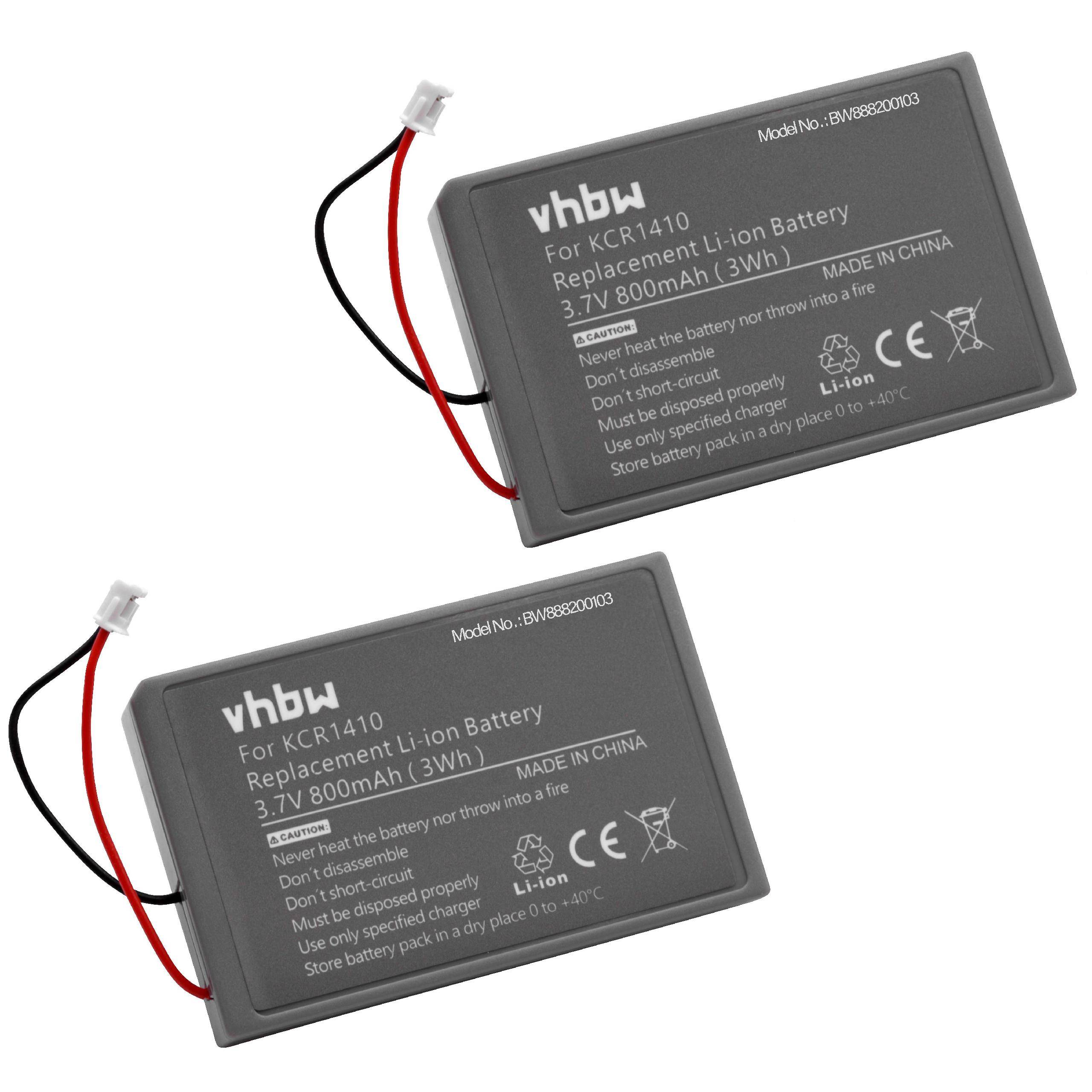vhbw 2x Akku kompatibel mit Sony PS4 Dualshock Controller V2 | Controller (800 mAh, 3,7 V, Li-Ion) Weiß
