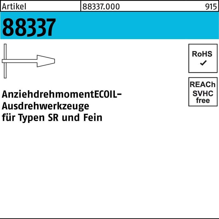 Ausdrehwerkzeug R 88337 NR.1 M2,5-M 8 Stahl 1 Stück AMECOIL-0