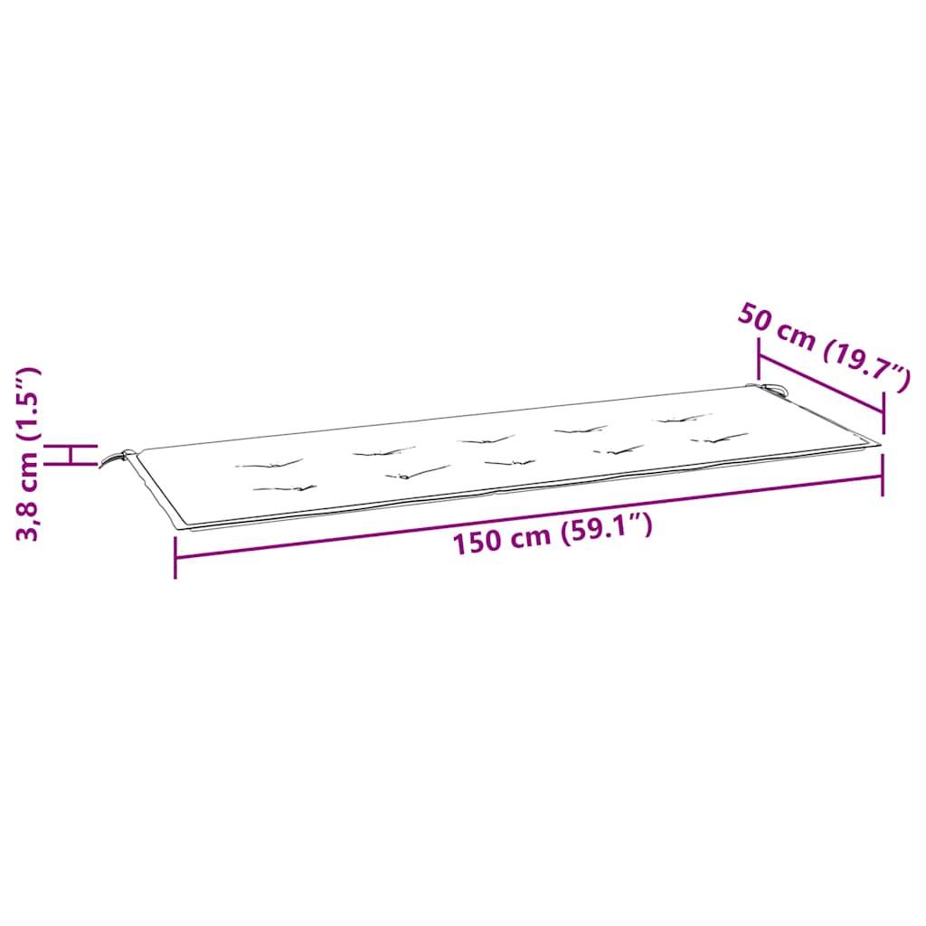vidaXL Gartenbank-Auflage Grau 150x50x4 cm Oxford-Gewebe-4