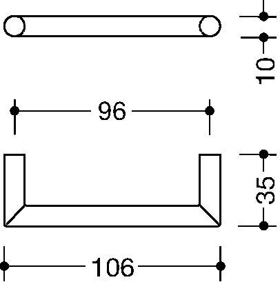 Möbelgriff 562.10B96 PA 90 tiefschwarz ma 96mm D.10mm HEWI-4