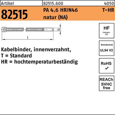 Kabelbinder R 82515 innenverz. 7,6x390/108 PA4.6 HR/N46 NA 100St HELLERMANNTYTON