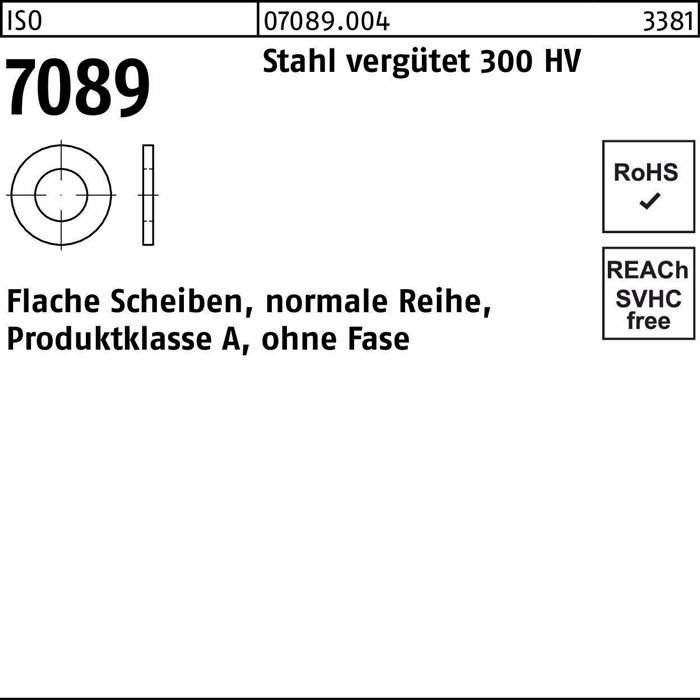 Unterlegscheibe ISO 7089 o.Fase 4 Stahl vergütet 300 HV 200 Stück-0