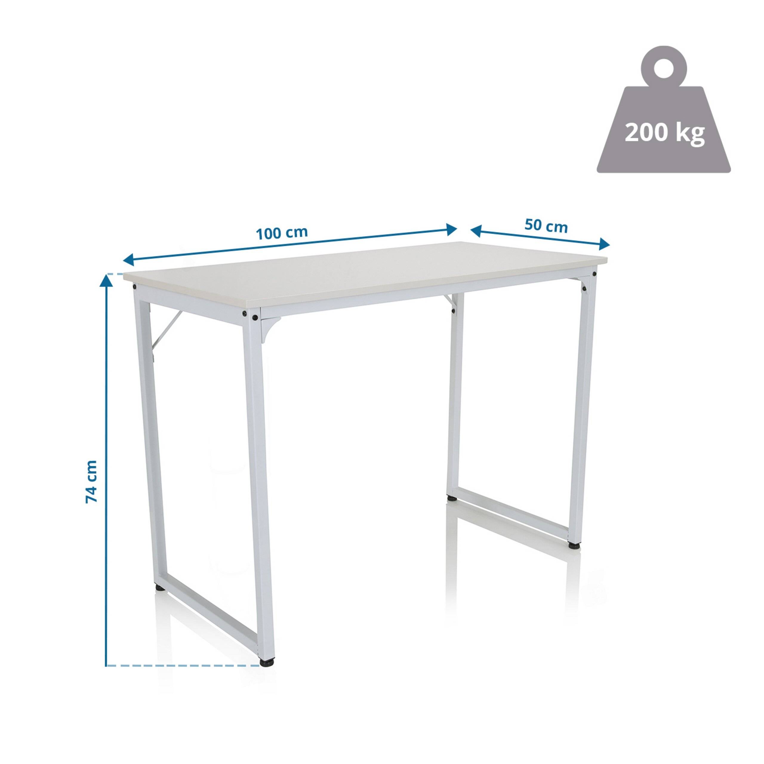 Schreibtisch Computertisch WORKSPACE I 100 x 50 weiß hjh OFFICE-1