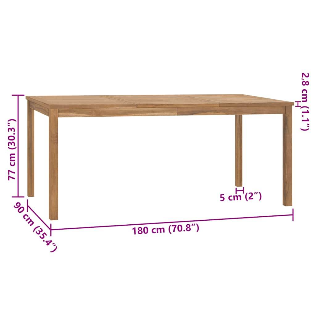 vidaXL Garten-Esstisch 180x90x77 cm Massivholz Teak-4