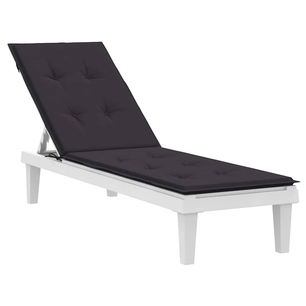 vidaXL Liegestuhl-Auflage Schwarz (75+105)x50x4 cm-2