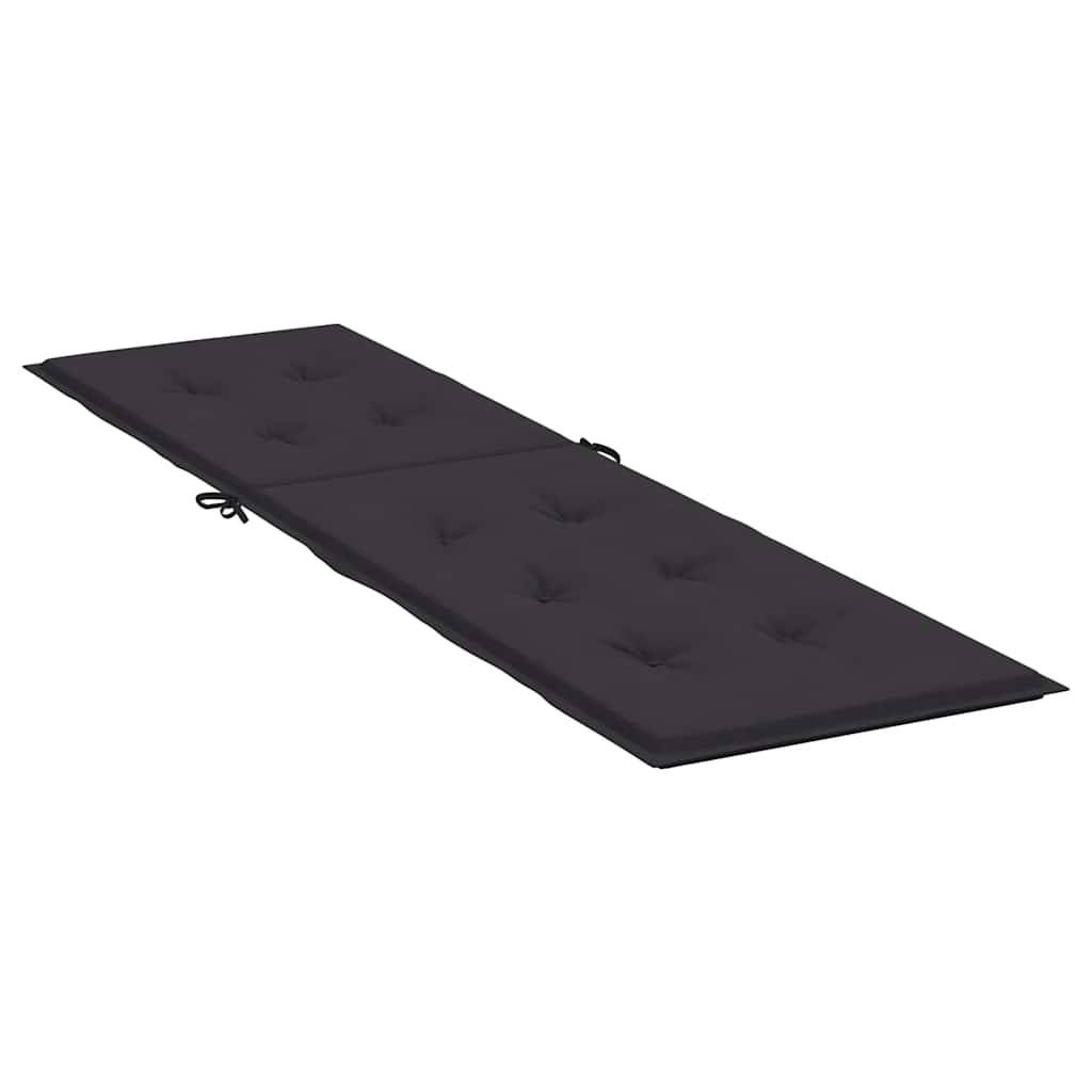vidaXL Liegestuhl-Auflage Schwarz (75+105)x50x4 cm-3