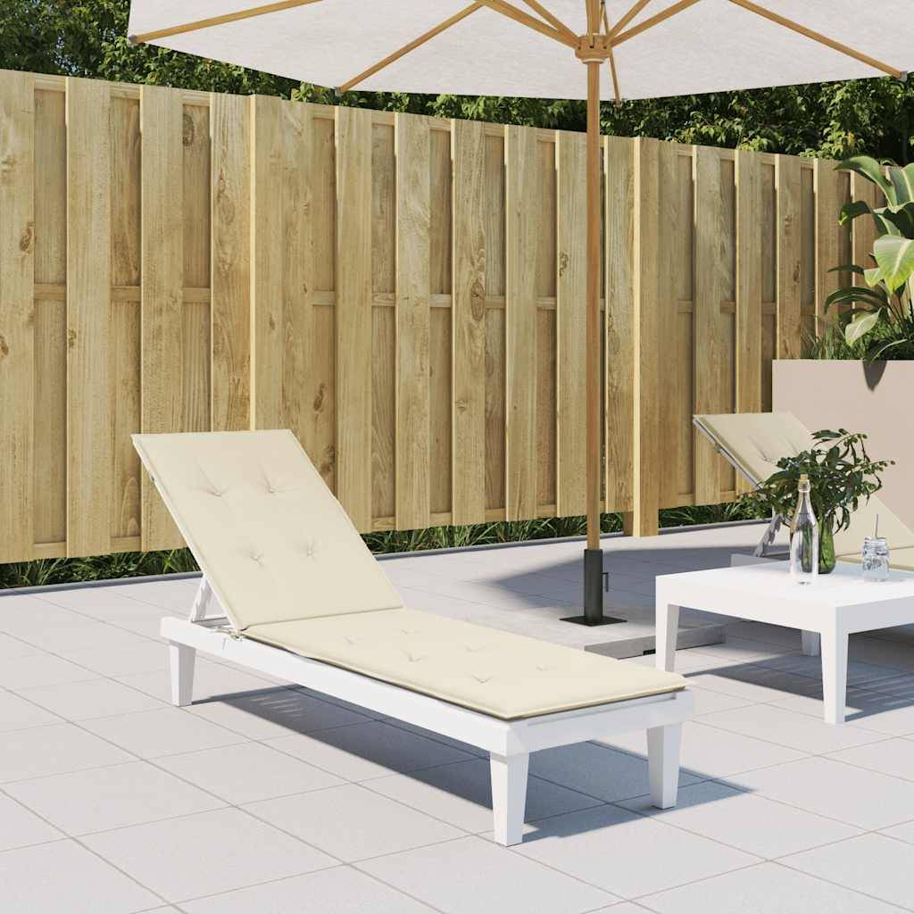 vidaXL Liegestuhl-Auflage Creme (75+105)x50x4 cm-1