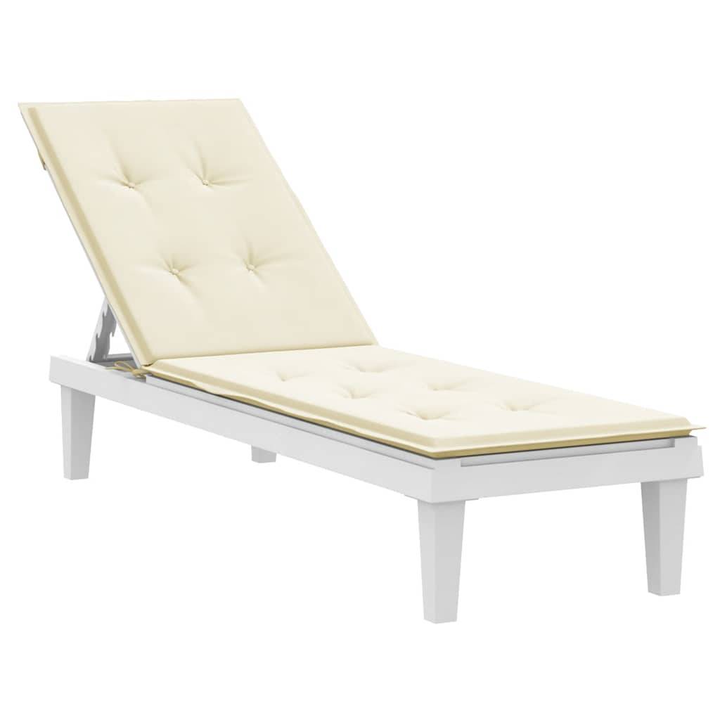 vidaXL Liegestuhl-Auflage Creme (75+105)x50x4 cm-2