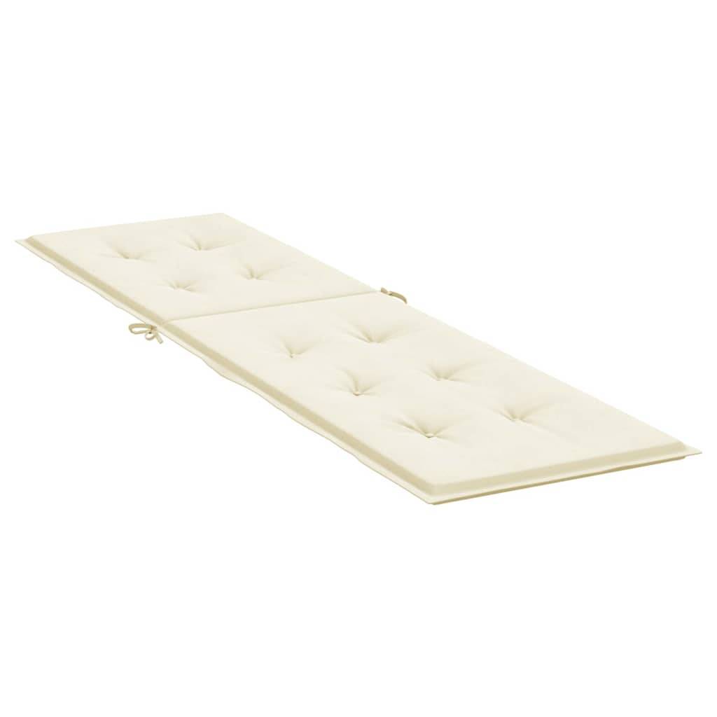 vidaXL Liegestuhl-Auflage Creme (75+105)x50x4 cm-3