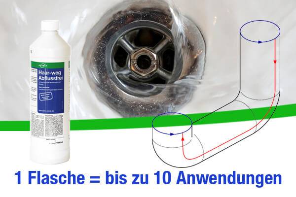 Haar weg - Abflussfrei, 6x 1000 ml Kunststoffflasche-1