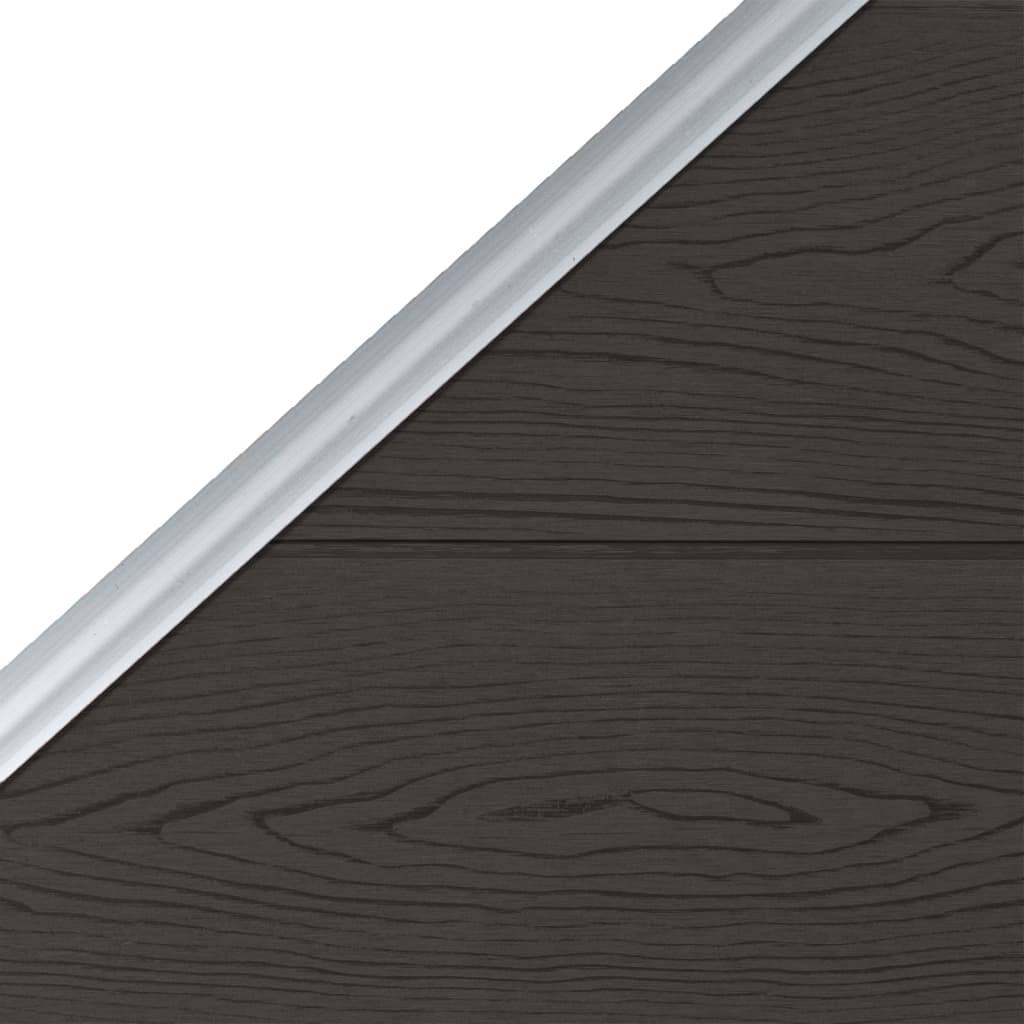 vidaXL Zaunelement WPC 95x(105-180) cm Schwarz-2