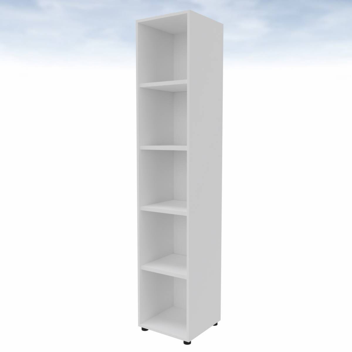 Büroregal,HxBxT 2140x430x450mm,4xHolzboden,5 OH,Korpus weiß-0