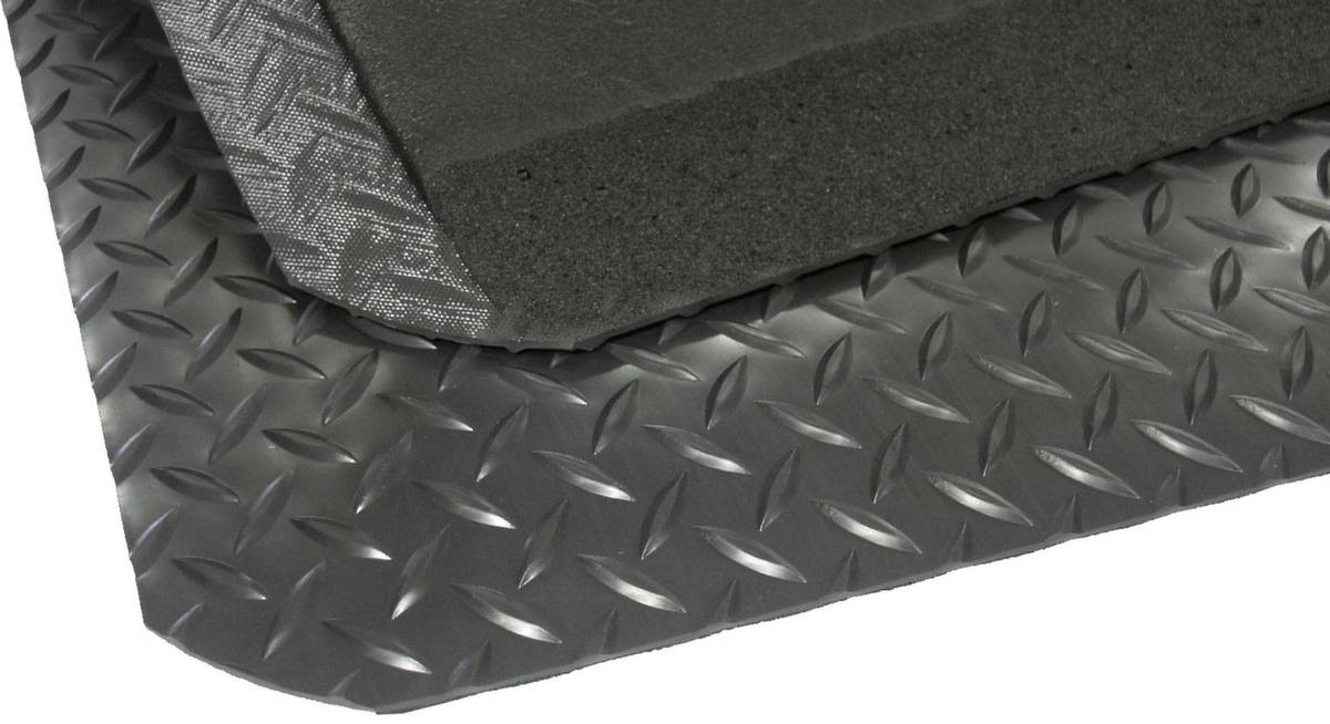 Arbeitsplatz-Bodenbelag,Matte,LxB 1500x900mm,PVC,Rauten-Profil,fördert Entlastung von Rücken und Beinen-5