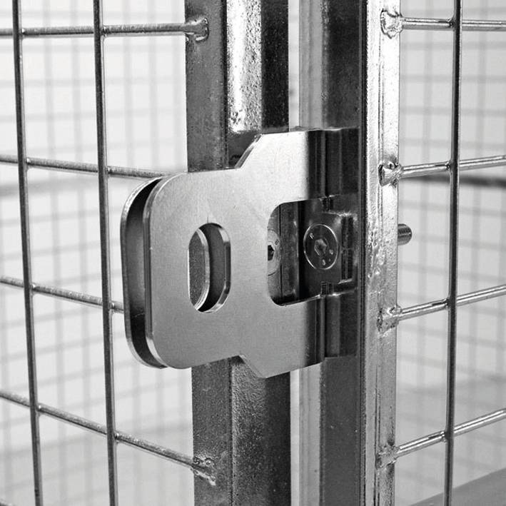 Doppel-Schiebetür,f. Trennwandsystem,HxB 2200x1900mm,Vorhängeschloss,Stahl,RAL7037-8