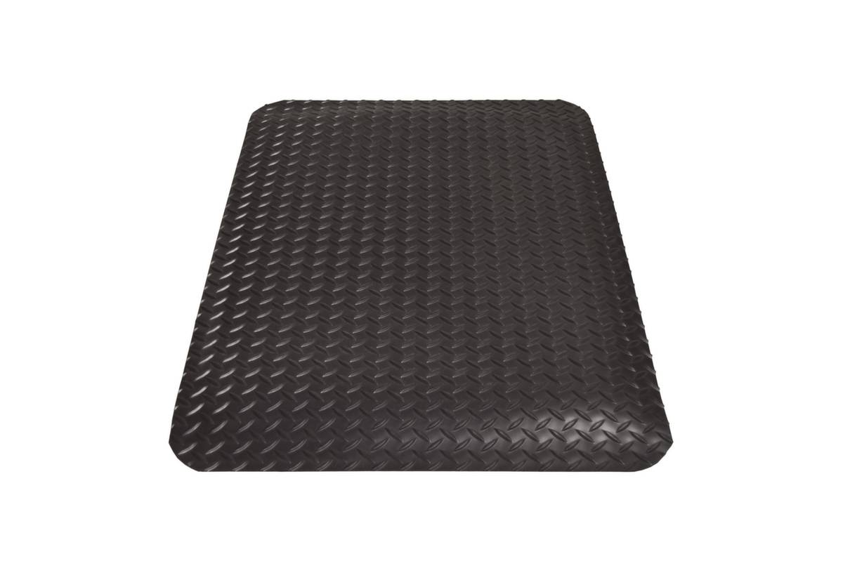 Arbeitsplatz-Bodenbelag,Matte,LxB 900x600mm,PVC,Rauten-Profil,fördert Entlastung von Rücken und Beinen-1