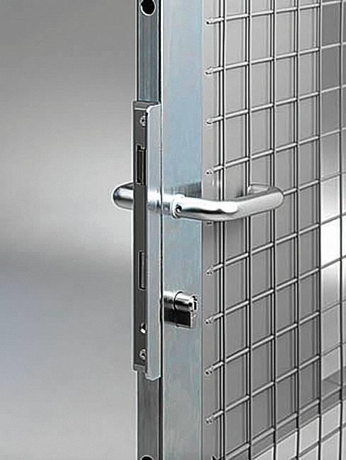Flügeltür,f. Trennwandsystem,HxB 2200x900mm,m. Drückergarnitur/Anschlag,Zyl.-Schl.,Stahl,RAL7037-6
