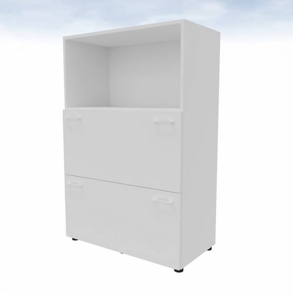 Hängeregistraturschrank,HxBxT 1310x860x450mm,2 HR-Auszüge,Korpus weiß,Front weiß