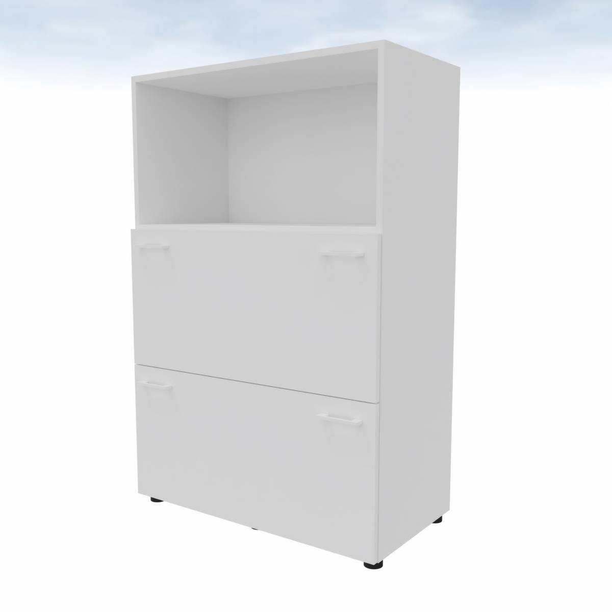 Hängeregistraturschrank,HxBxT 1310x860x450mm,2 HR-Auszüge,Korpus weiß,Front weiß-0