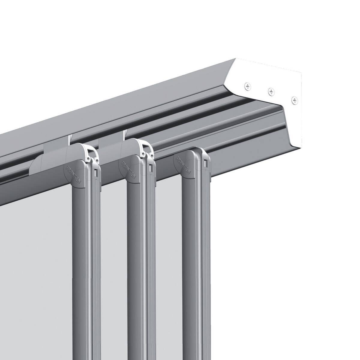 Wandschiene f. Tafeln,HxB 8x3000mm,3 Kanäle,Alu,silber-0
