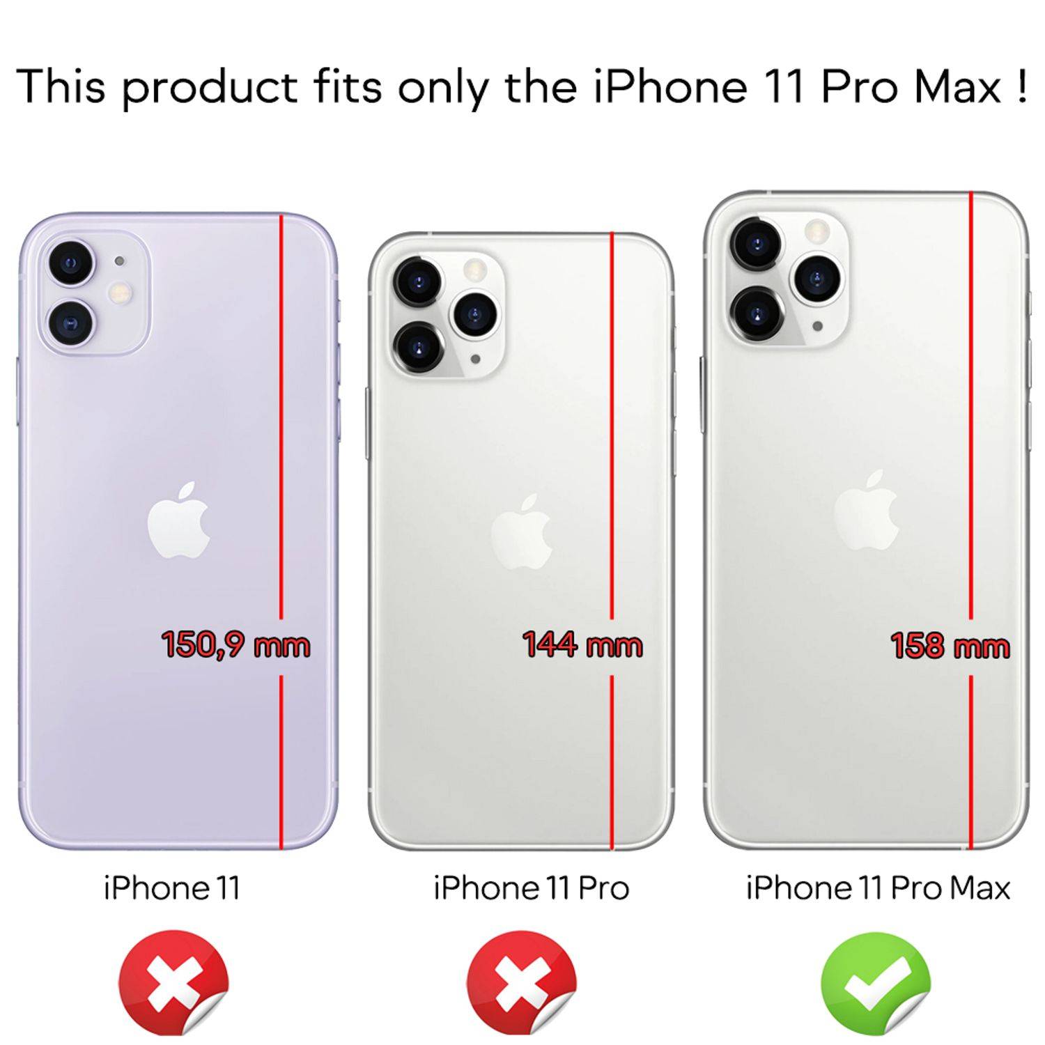 NALIA Ring Handy Hülle für iPhone 11 Pro Max, 360 Grad Schutz Case Cover Tasche Schwarz-4