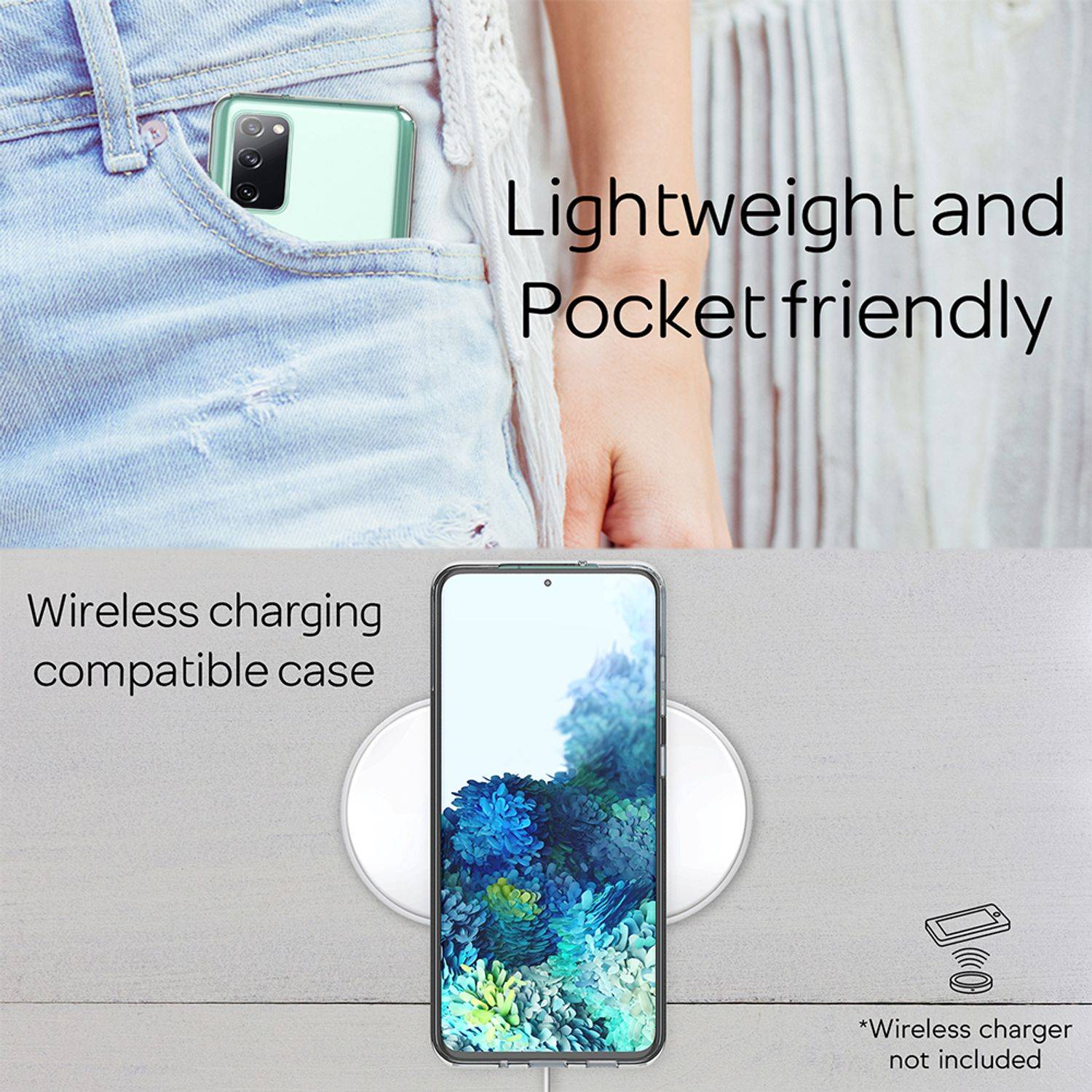 NALIA Handy Hülle für Samsung Galaxy S20 FE, Transparent Silikon Cover Case Etui-7