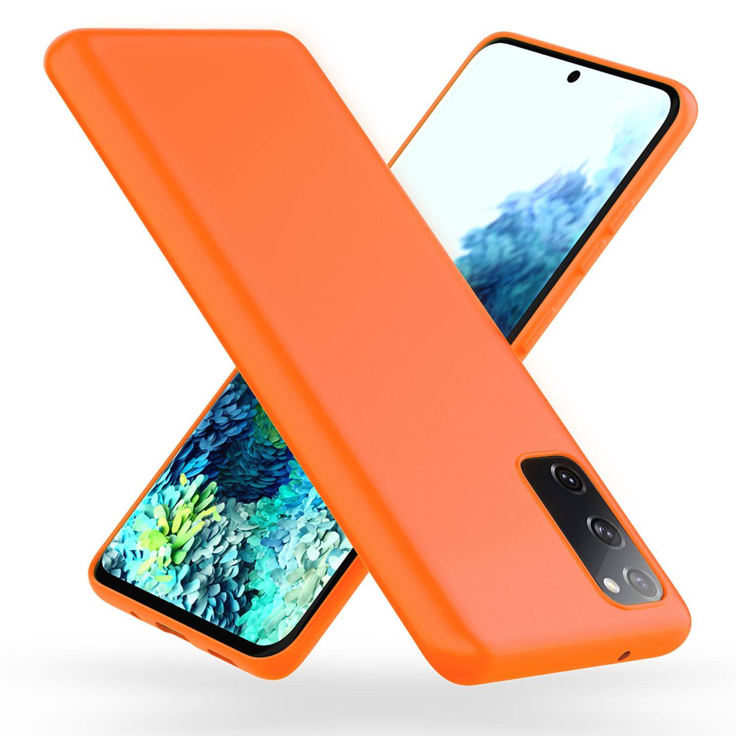 NALIA Neon Hülle für Samsung Galaxy S20 FE, Slim Handy Case Schutz Tasche Cover Orange-0
