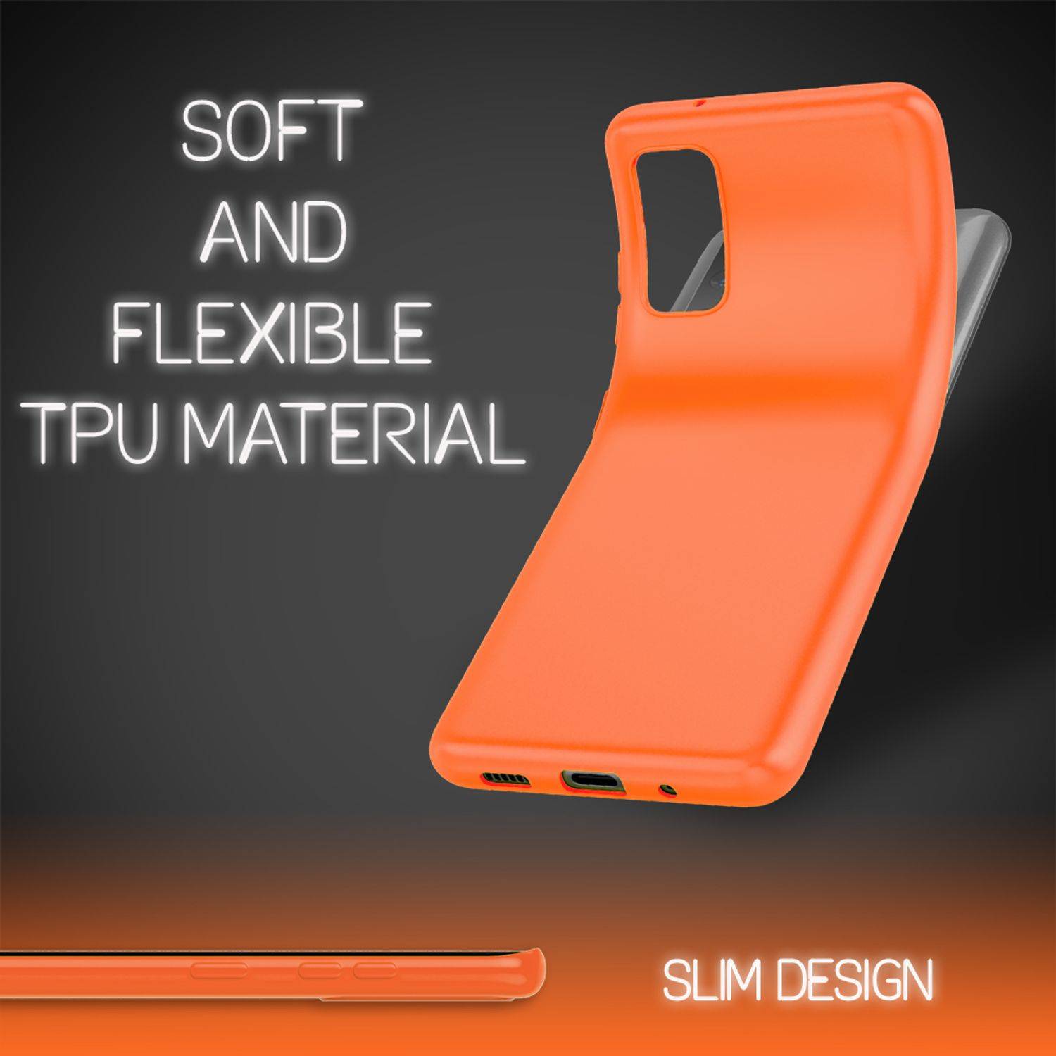 NALIA Neon Hülle für Samsung Galaxy S20 FE, Slim Handy Case Schutz Tasche Cover Orange-6
