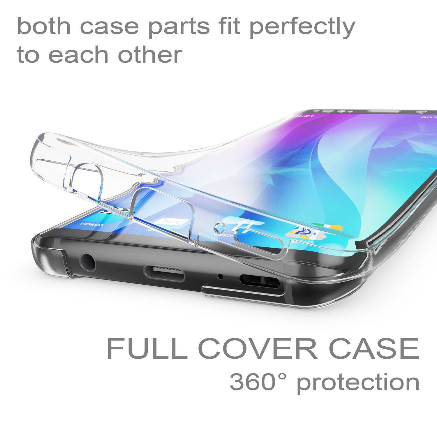 Samsung Galaxy S9 360 Grad Handy Hülle von NALIA Full Cover vorne & hinten Rundum Transparent-7