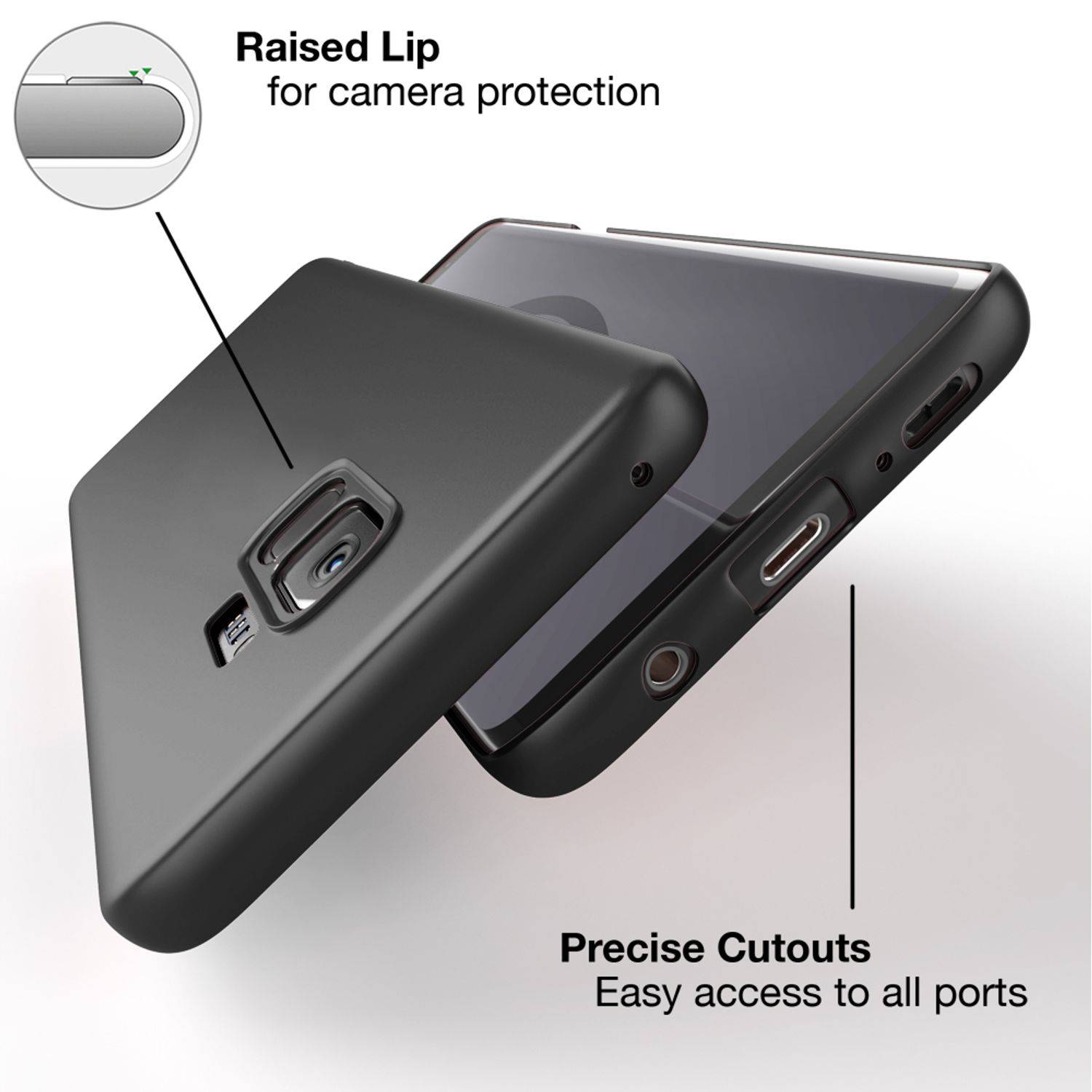 Samsung Galaxy S9 Handy Hülle von NALIA, Dünne Schutzhülle Cover Hard Case Etui Schwarz-5