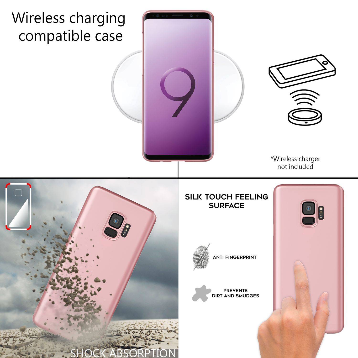 Samsung Galaxy S9 Handy Hülle von NALIA, Dünne Schutzhülle Cover Hard Case Etui Schwarz-7