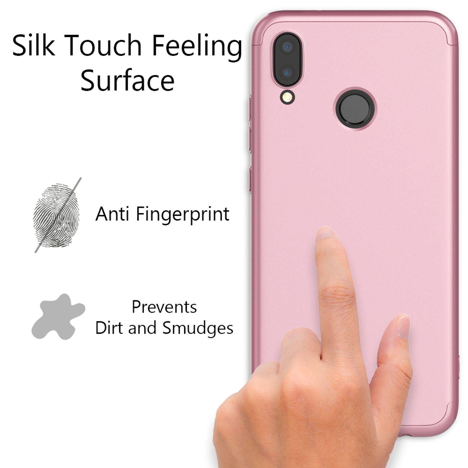 Huawei P20 Lite Hülle 360 Grad Handyhülle mit Displayschutz von NALIA, 360° Cover Schwarz-9