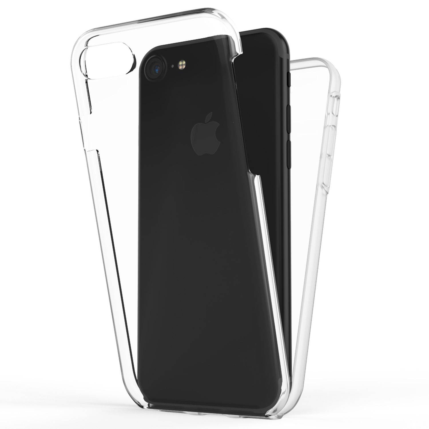 NALIA 360° Handy Hülle für iPhone SE 2022 / SE 2020 / 8 / 7, Case Cover Schutz Transparent-0