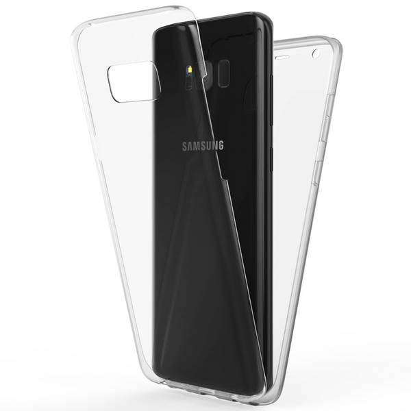NALIA 360 Grad Handy Hülle für Samsung Galaxy S8, Full Cover Silikon Bumper Etui Schwarz