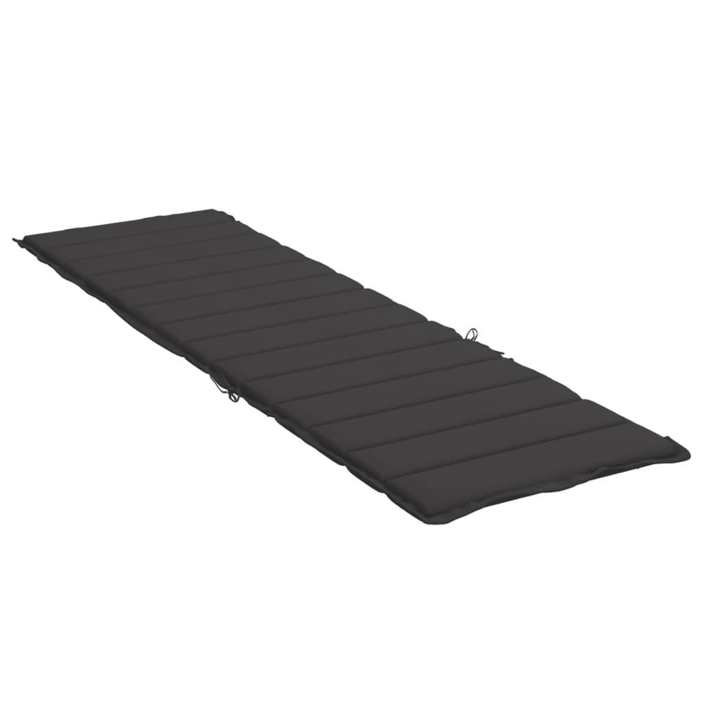 vidaXL Sonnenliegen-Auflage Schwarz 200x50x3 cm Oxford-Gewebe-1