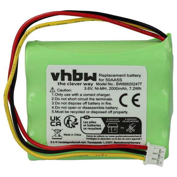 vhbw Akku Ersatz für tonies 50AA5S für Hörspielbox (2000 mAh, 3,6 V, NiMH)