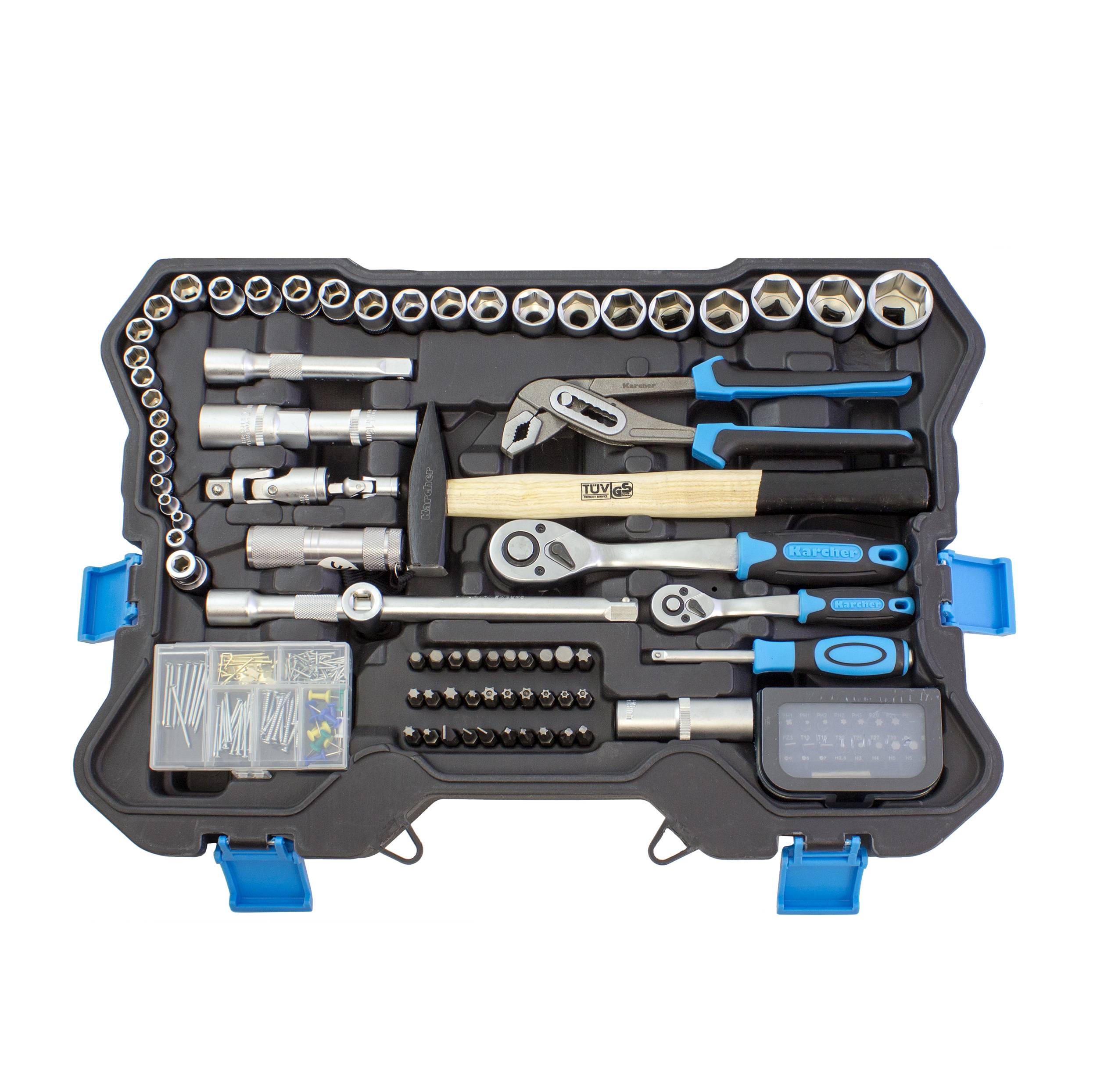 Karcher Werkzeugkoffer - 135-teiliges Werkzeugset aus Chrom Vanadium & Karbonstahl-2