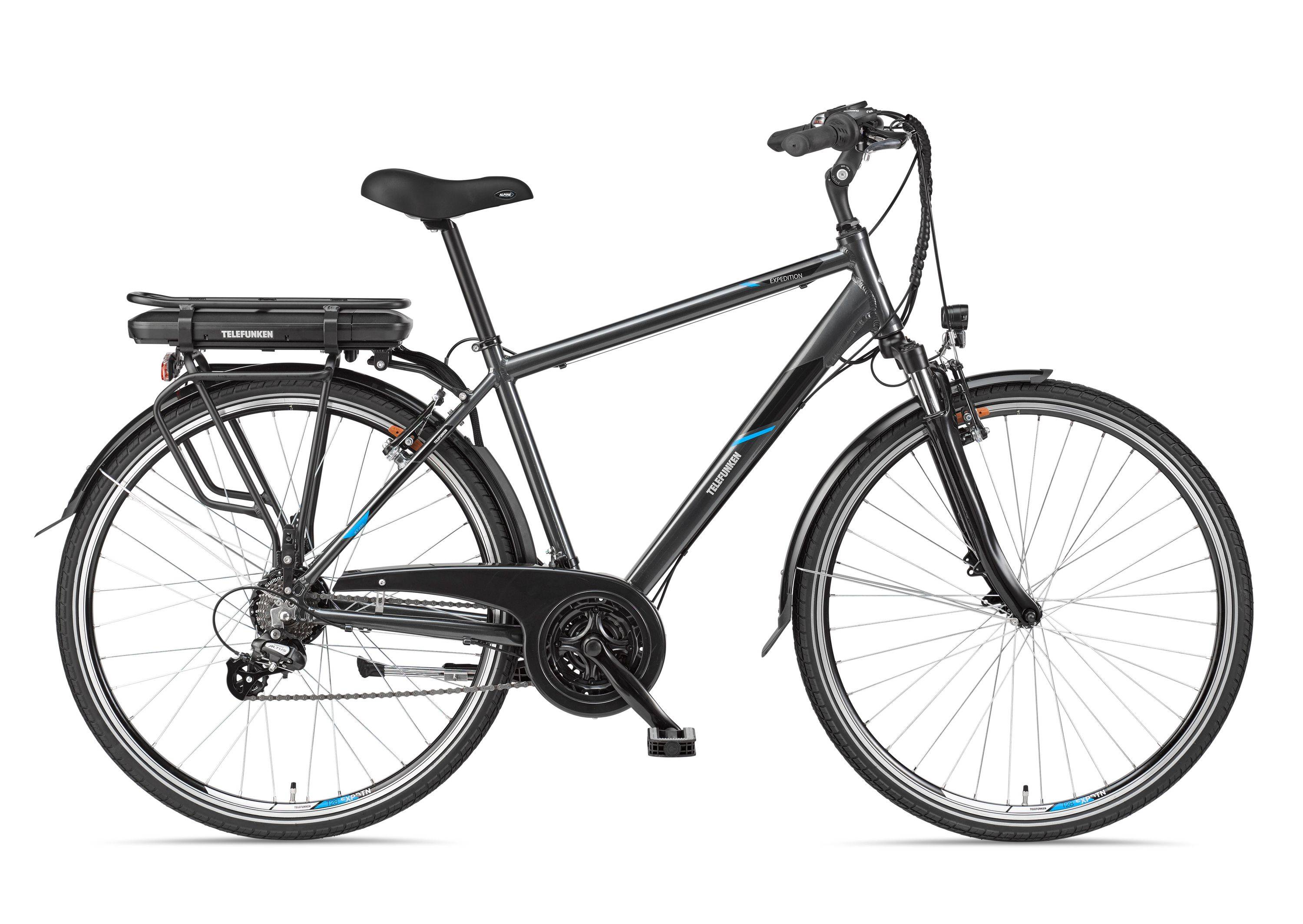 Telefunken E-Bike XT481 mit 21-Gang Shimano Kettenschaltung - Hinterrad-Motor 250W 10Ah, 36V Akku-1