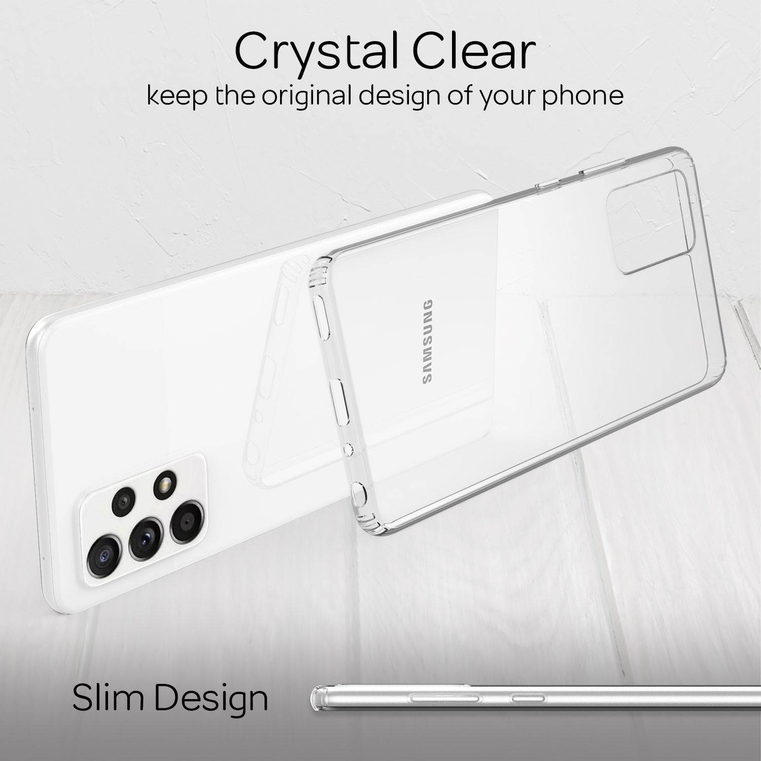 NALIA Handy Hülle für Samsung Galaxy A52 5G / A52 / A52s 5G, Transparent Case-1