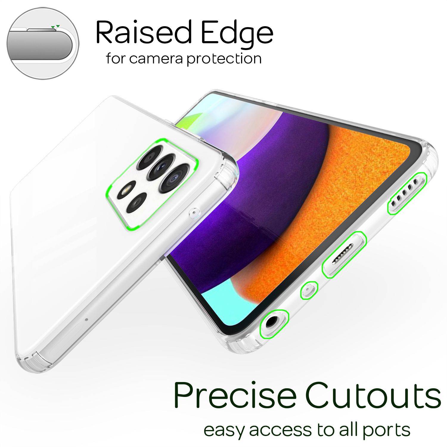 NALIA Handy Hülle für Samsung Galaxy A52 5G / A52 / A52s 5G, Transparent Case-4