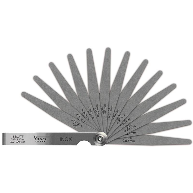 Fühlerlehren-Satz, rostfrei, 0.05 - 1.00 mm / .002 - .040 inch, 13 Blatt-0