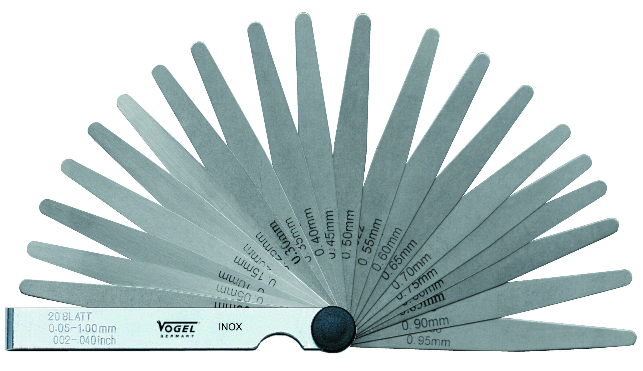 Fühlerlehren-Satz, rostfrei, 0.05 - 1.00 mm / .002 - .040 inch, 20 Blatt-0