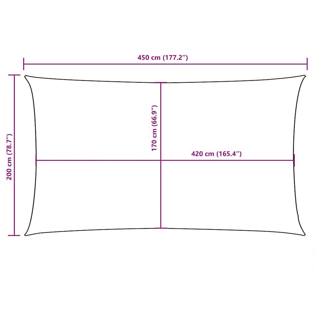 vidaXL Sonnensegel Oxford-Gewebe Rechteckig 2x4,5 m Anthrazit-4