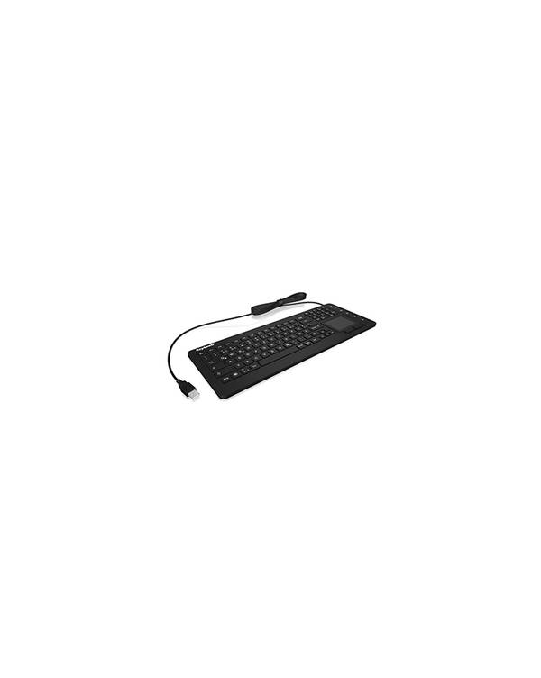 KSK-6231 INEL (DE) Hygienetastatur, Industrietastatur, Beleuchtung, Touchpad, Schwarz, 2 Maustasten, USB, Wasserdicht IP68